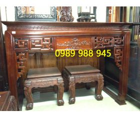Bàn thờ triện móc gỗ gõ mật 197cm