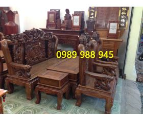 Bộ bàn ghế triện rồng 6 món tay 12