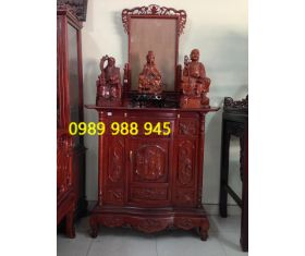 Tủ thờ chạm phúc lộc thọ 127 cm gỗ gõ mật - 11tr