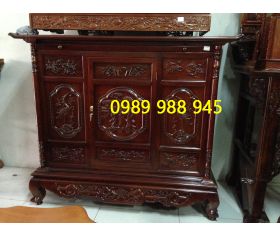 Tủ thờ chạm phúc lộc thọ 154 cm gỗ gõ mật - 13tr