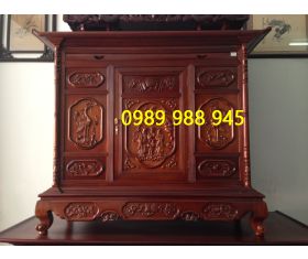 Tủ thờ chạm phúc lộc thọ đẹp 154 cm gỗ gõ mật   14.5tr