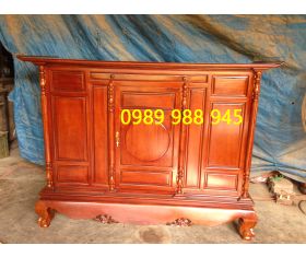 Tủ thờ không chạm 176 cm gỗ gõ mật 
