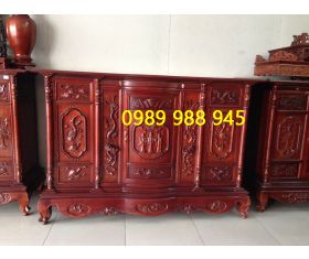 Tủ thờ chạm phúc lộc thọ 197 cm gỗ gõ mật 