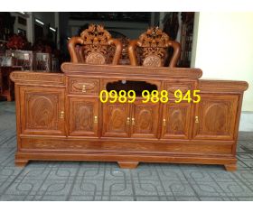 Kệ tivi mõ gỗ hương dài 197 cm