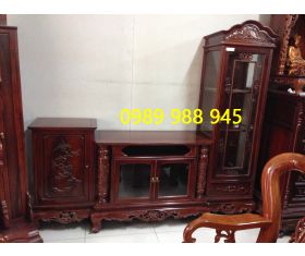 kệ tivi lệch gỗ hương dài 205 cm
