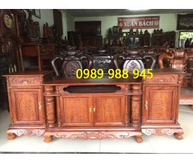 kệ tivi cân cột nho gỗ hương dài 237 cm